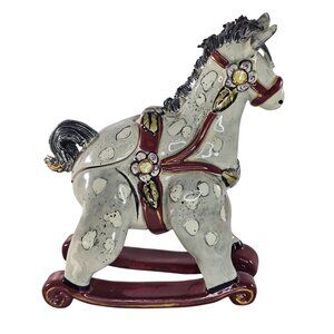 Blue Sky Clayworks Rocking Horse Trinket Box By Heather Goldminc 2005
